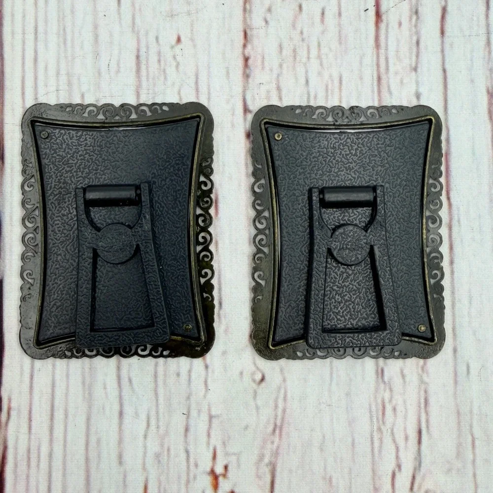 Mini Metal Ghost Picture Frames Set of 2 Vintage Style Spooky Gothic Decor